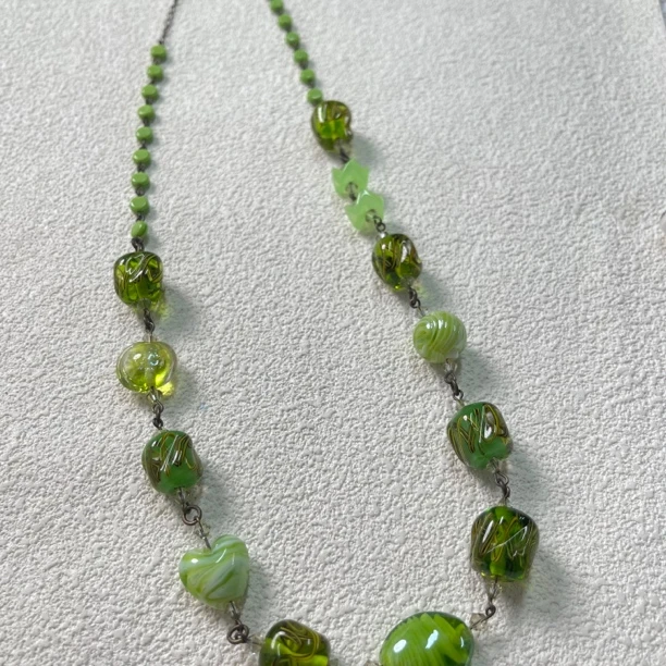 铜合金玻璃项链 【六六中古】孤品复古项链mk197链长63cm