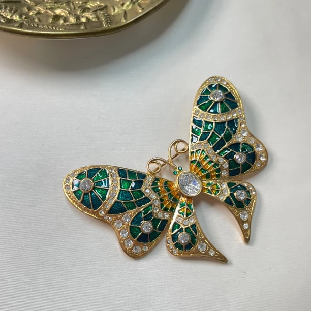 铜合金胸针 【六六中古】孤品复古蝴蝶胸针km9408