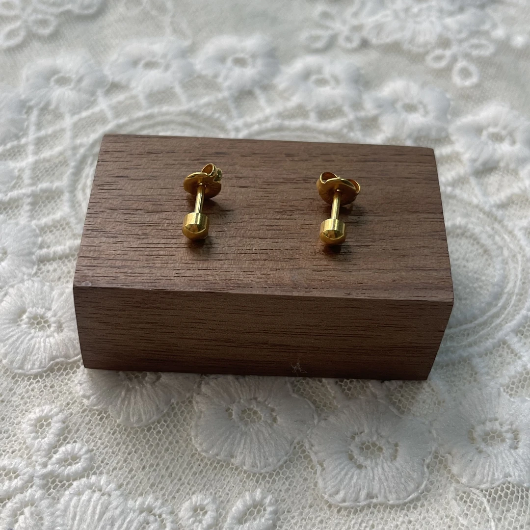 铜合金耳饰 【六六中古】孤品复古耳钉ap3969