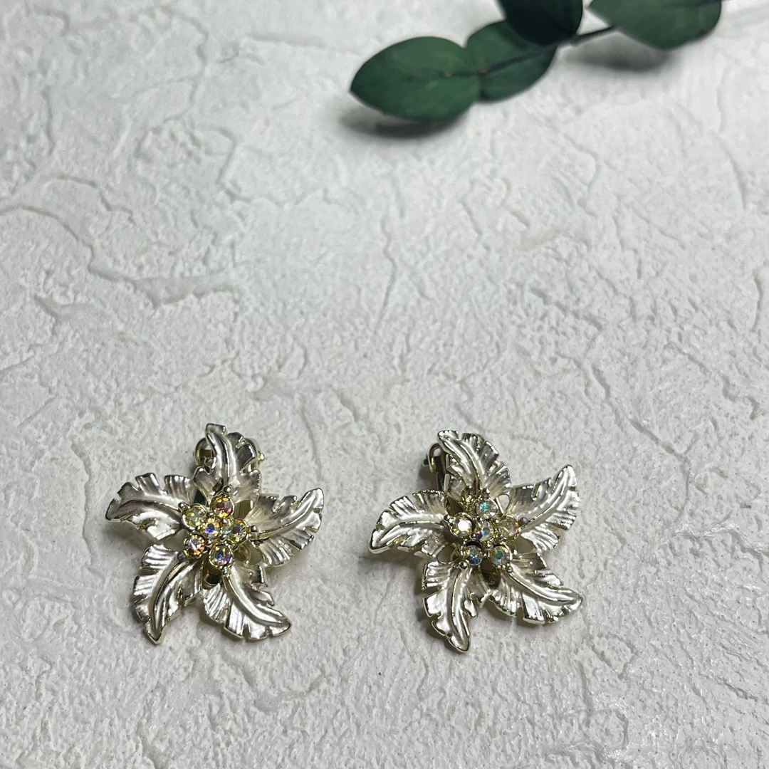 铜合金珐琅耳饰 【六六中古】孤品复古耳夹th3843