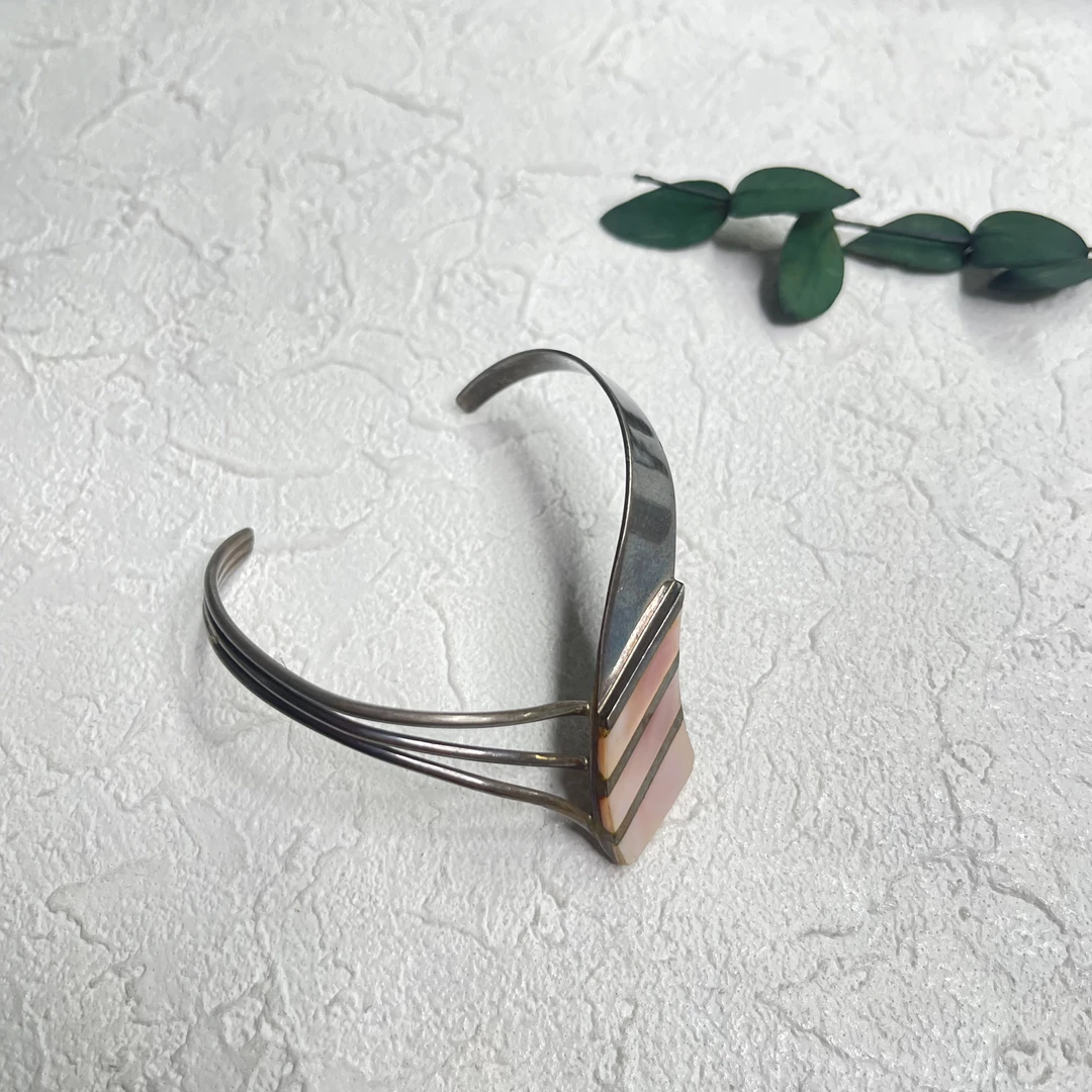 925银手镯 【六六中古】孤品复古开口手镯as1436