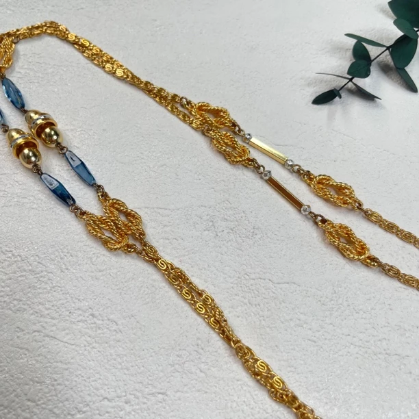 铜合金琉璃项链 【六六中古】孤品复古可叠戴项链aw7222链长168cm