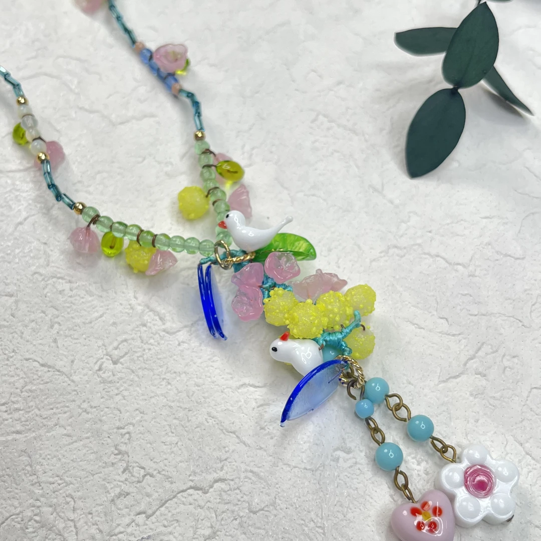 铜合金琉璃项链 【六六中古】孤品复古项链aw7507链长43-49cm