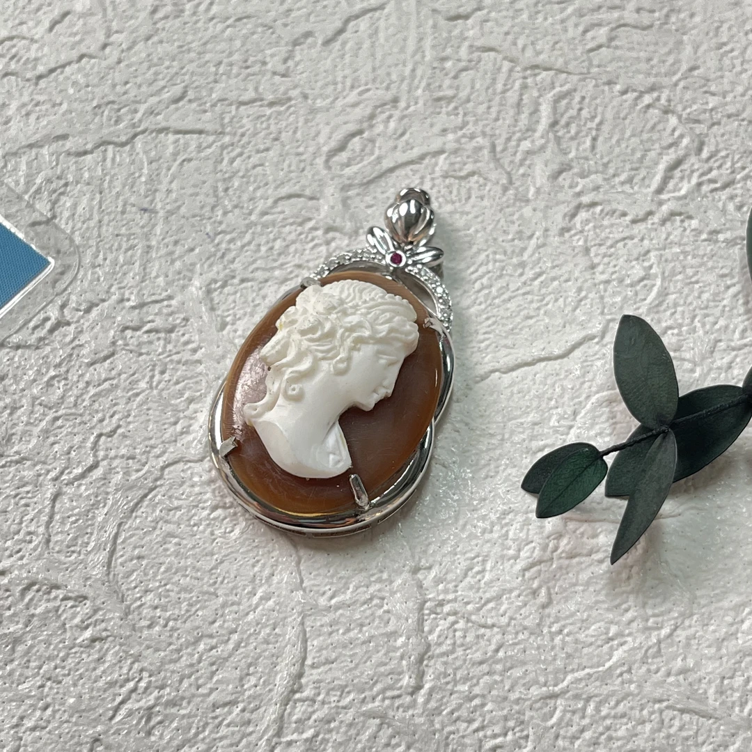 吊坠925银贝壳 【六六中古】孤品复古吊坠aw7531