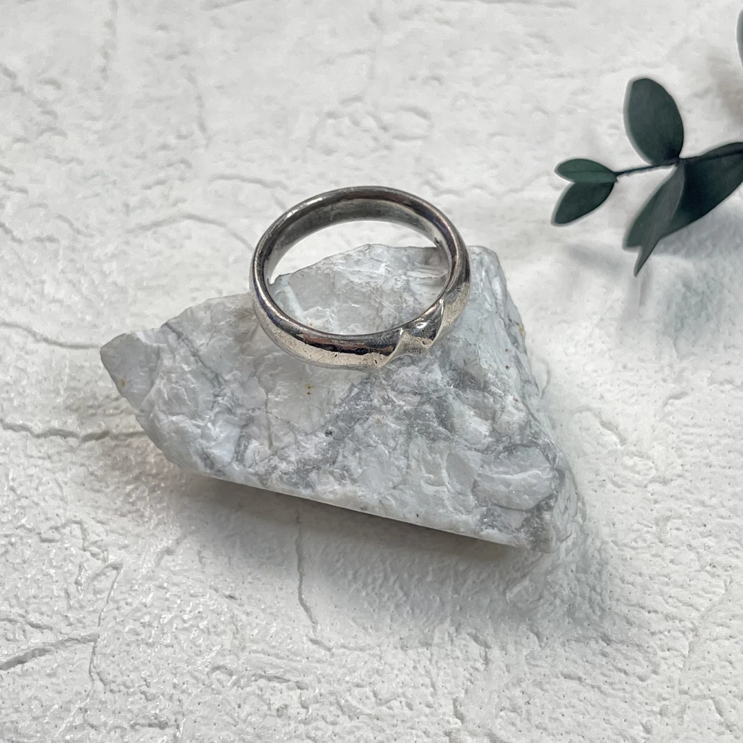 925银戒指 【六六中古】孤品复古戒指aj2434欧57港18