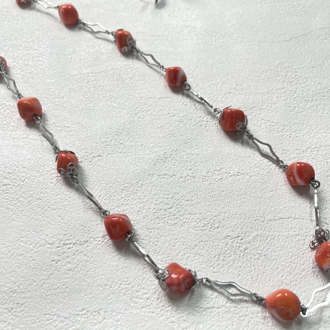 铜合金琉璃项链 【六六中古】孤品复古项链aw7280链长75cm