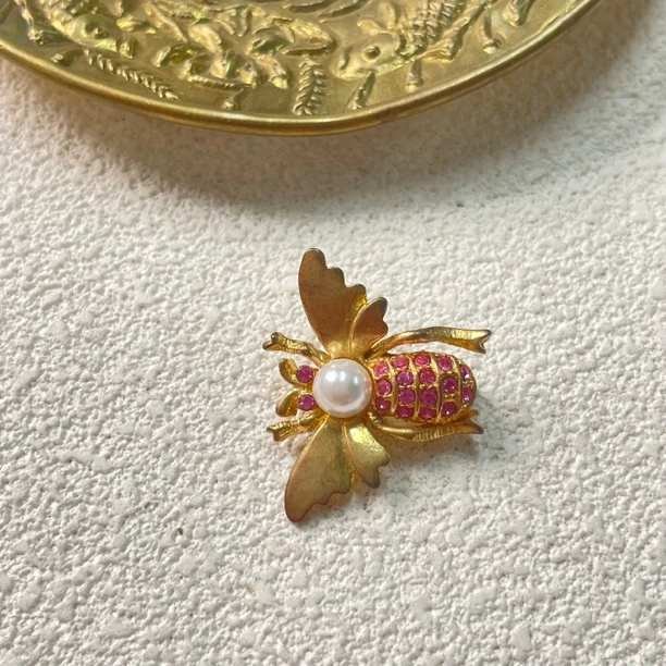 铜合金胸针 【六六中古】孤品复古小蜜蜂胸针km9516