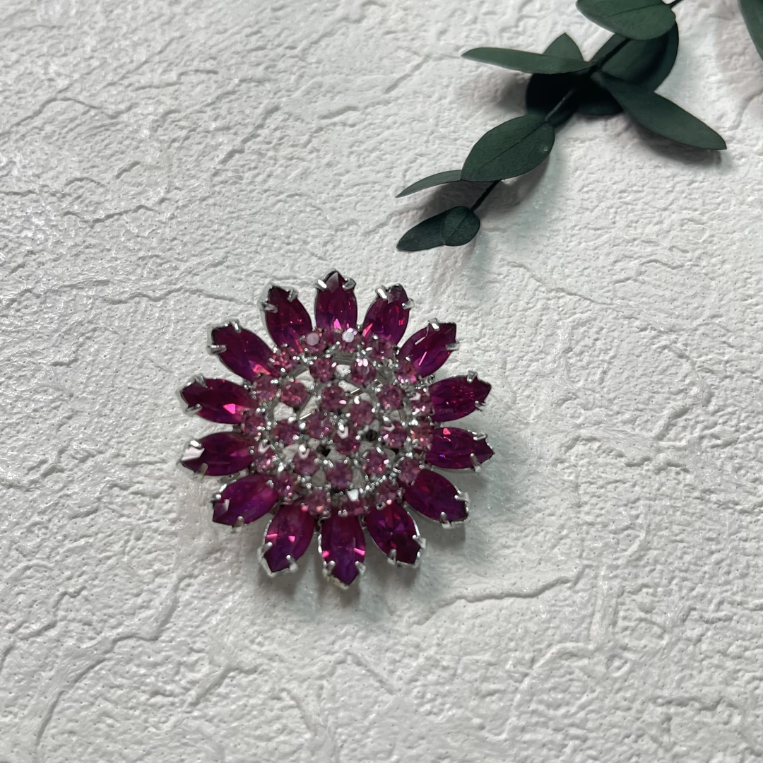 铜合金合成锆石胸针 【六六中古】孤品复古胸针th2177