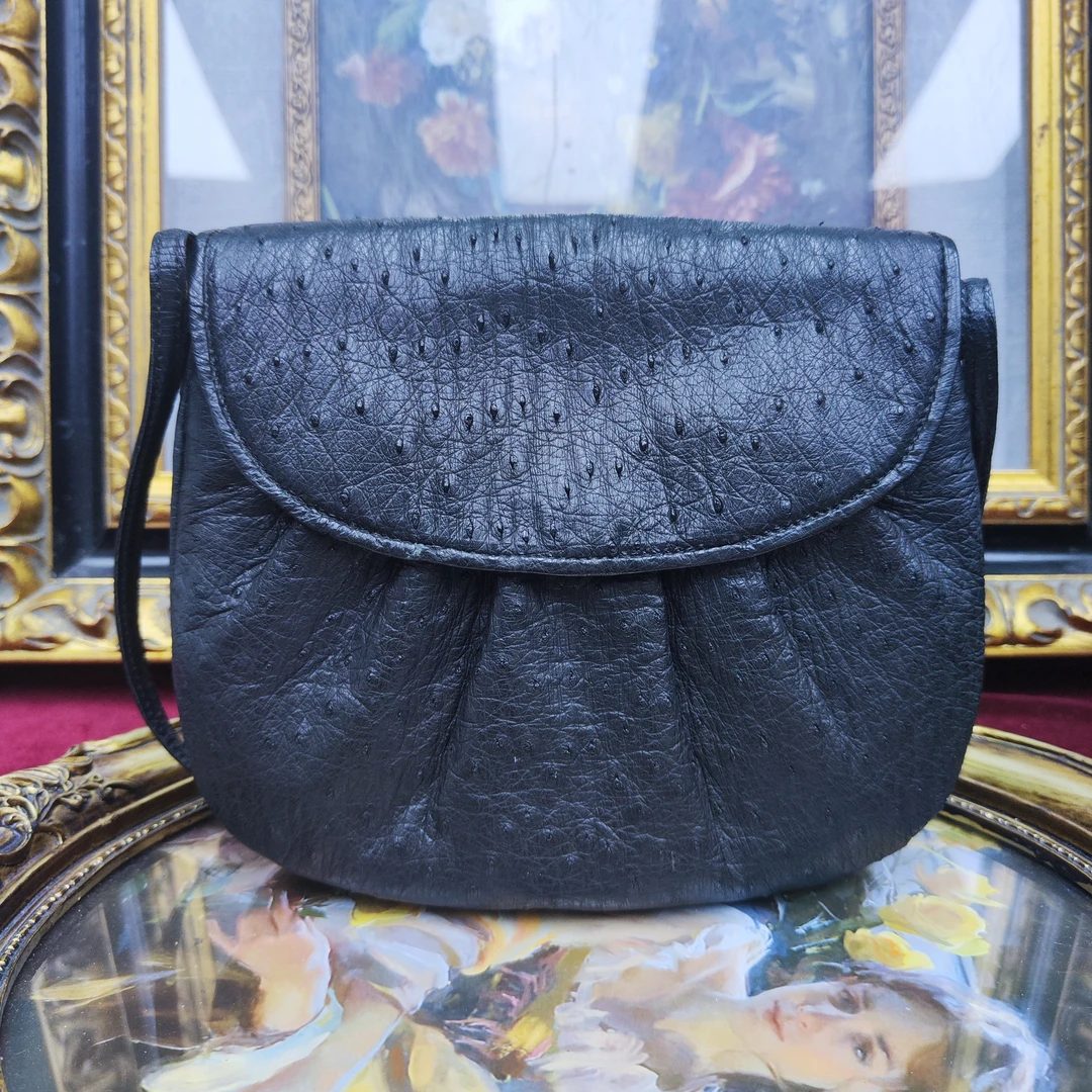 【六六中古】孤品复古黑色单肩包ab373尺寸21*8*18