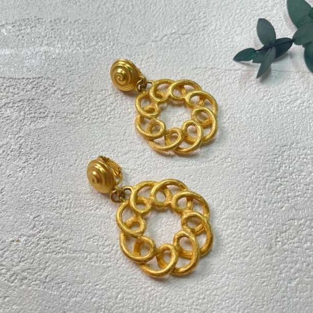 铜合金耳饰 【六六中古】孤品复古耳夹th966