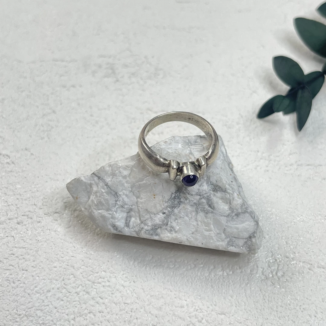 925银琉璃戒指 【六六中古】孤品复古戒指aj2370欧53港14