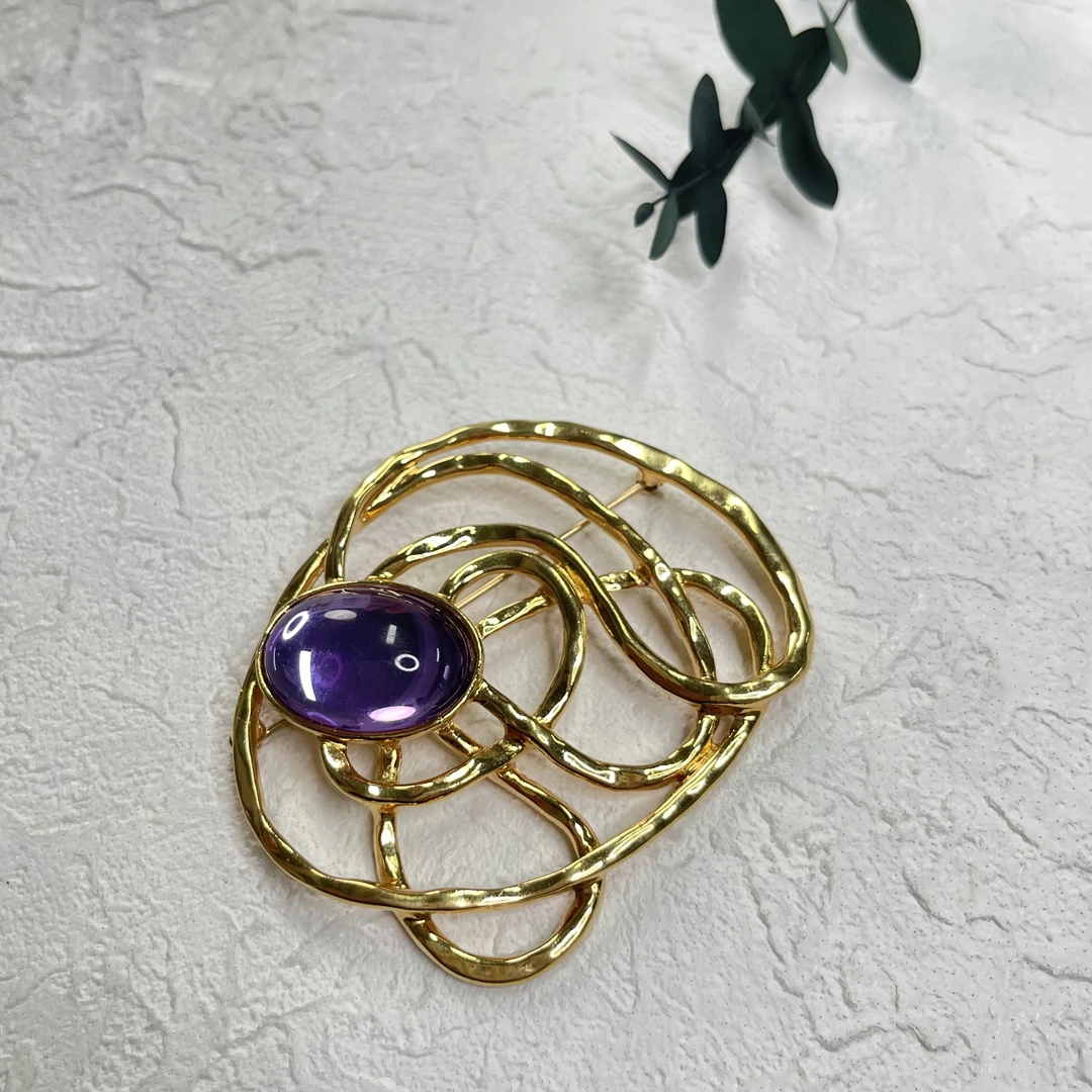 铜合金树脂胸针 【六六中古】孤品复古胸针th2966