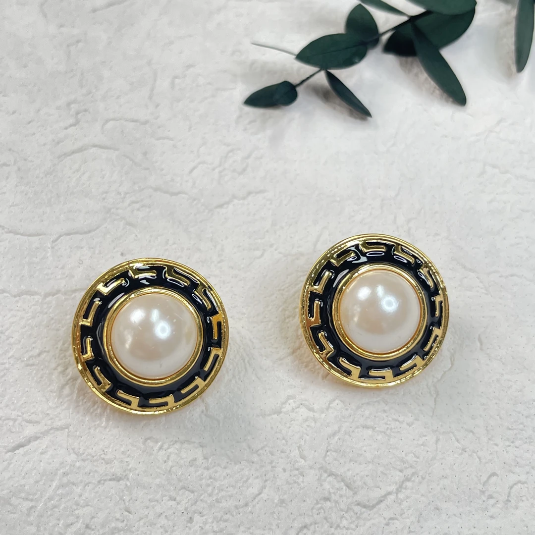 铜合金珐琅耳饰 【六六中古】孤品复古耳夹ap5203