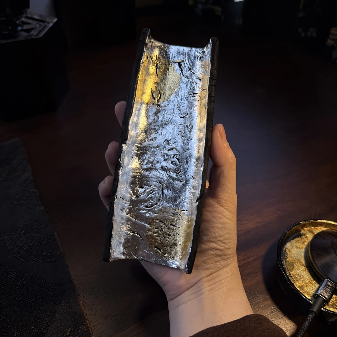 【雲梦】大漆金银箔茶则（QY0018）