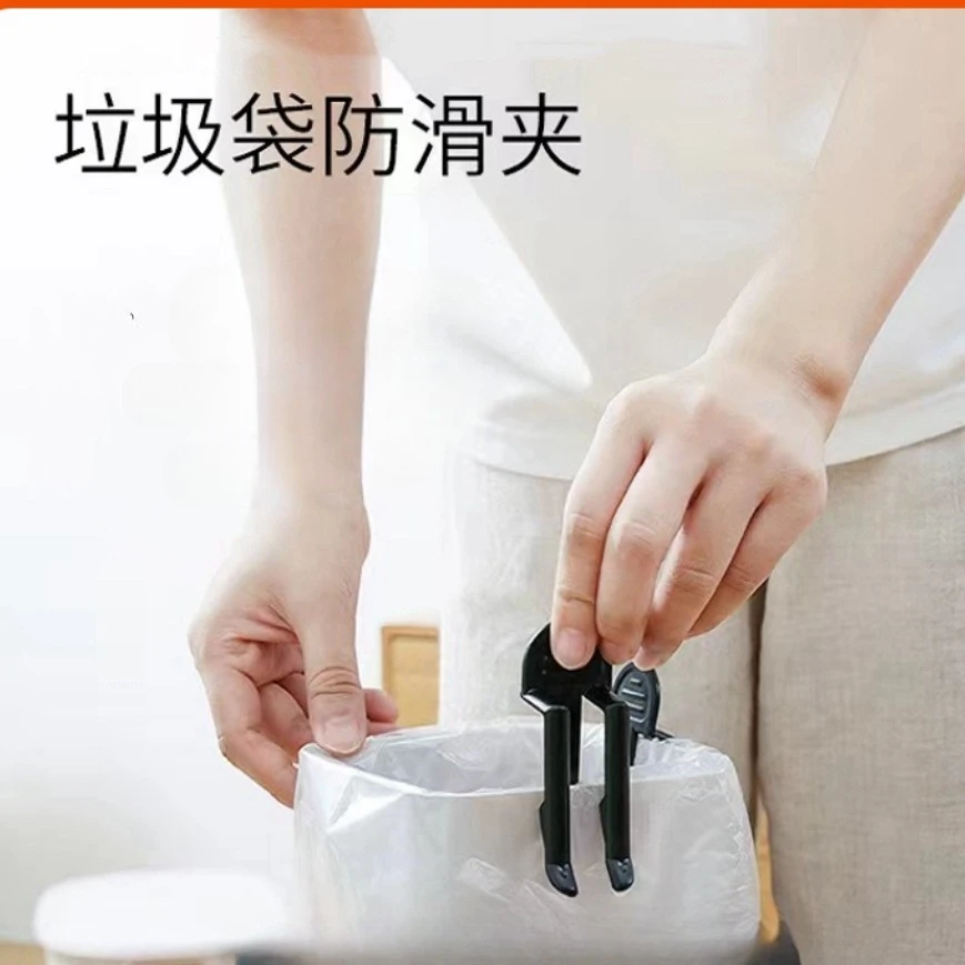 极简简约H02厨房夹子大容量收纳盒防尘抽绳防滑透明垃圾袋