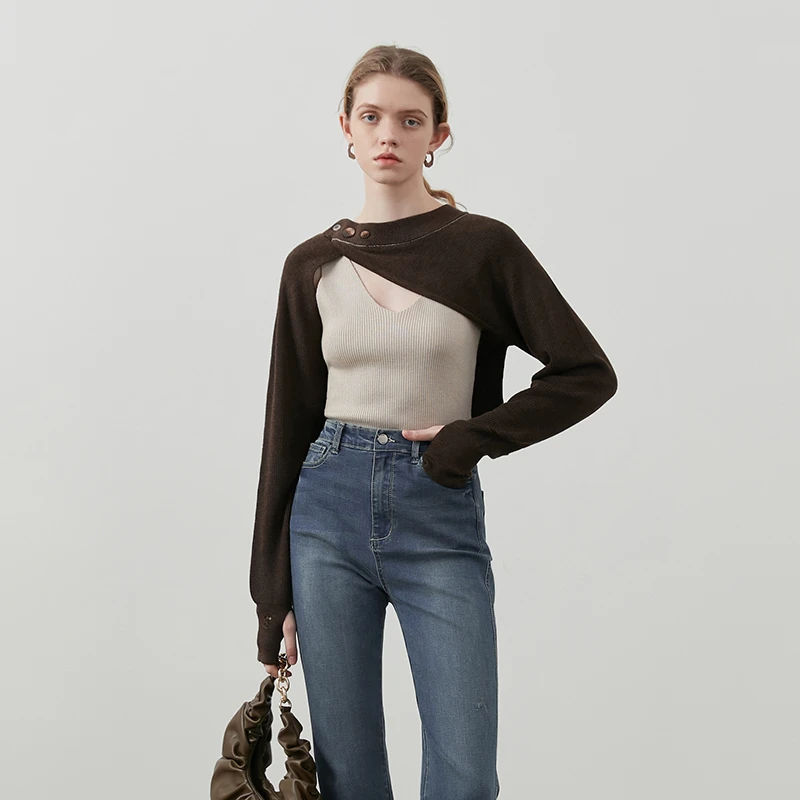 CIRCLOFY瑟夕秋冬新款针织开衫女装法式两件套0326