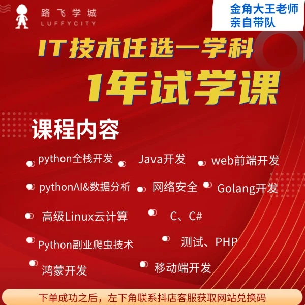 IT编程技术任选一个学科1年试学卡