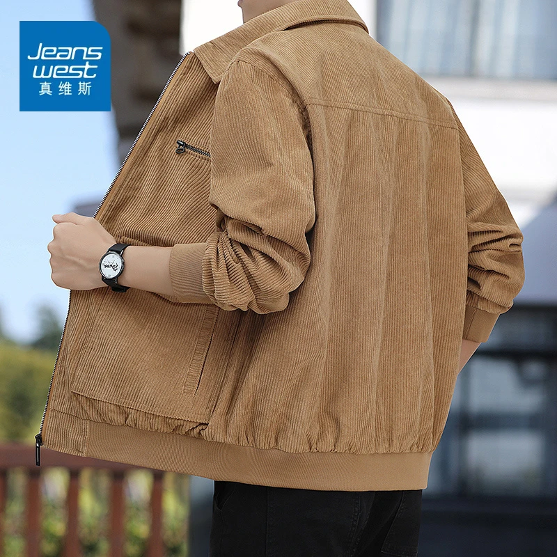 真维斯早秋款男士灯芯绒夹克男款2025新款休闲韩版潮流上衣服男装