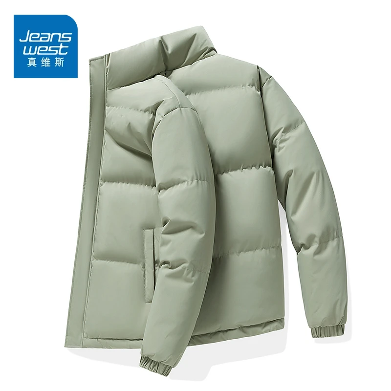 真维斯立领男士薄款夏季纯色简约棉服夏夏款棉袄男款保暖棉衣外套