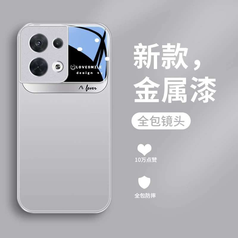 轻奢设计适用opporeno8手机壳Reno8pro保护套8pro+玻璃男士散热简