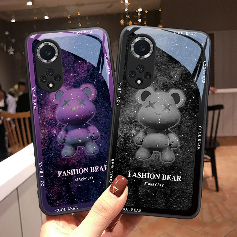 星空熊适用华为nova9手机壳Hi nova9pro个玻璃壳性nova9se可爱情