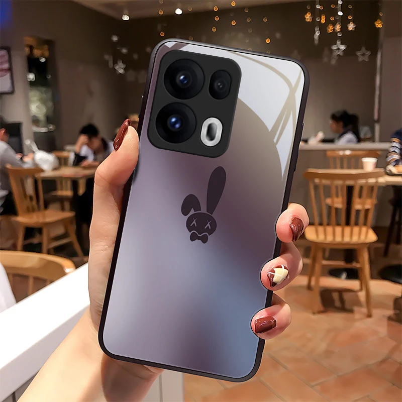 质感小兔适用OPPOReno13手机壳镜面Reno13pro玻璃女款高级感保护