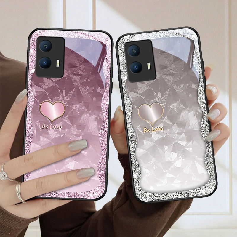 华丽爱心适用vivoiqoou5x手机壳IQOOU5女款气质U3x可爱u3保护套i