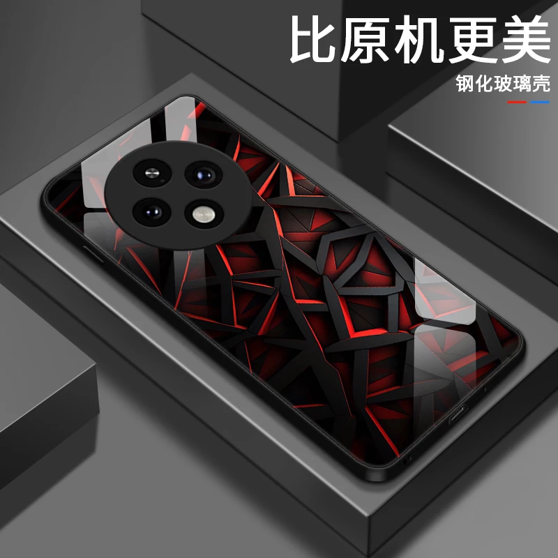 色彩几何适用OPPOA3Pro手机壳a3pro男士硬壳保护套玻璃壳限量简约