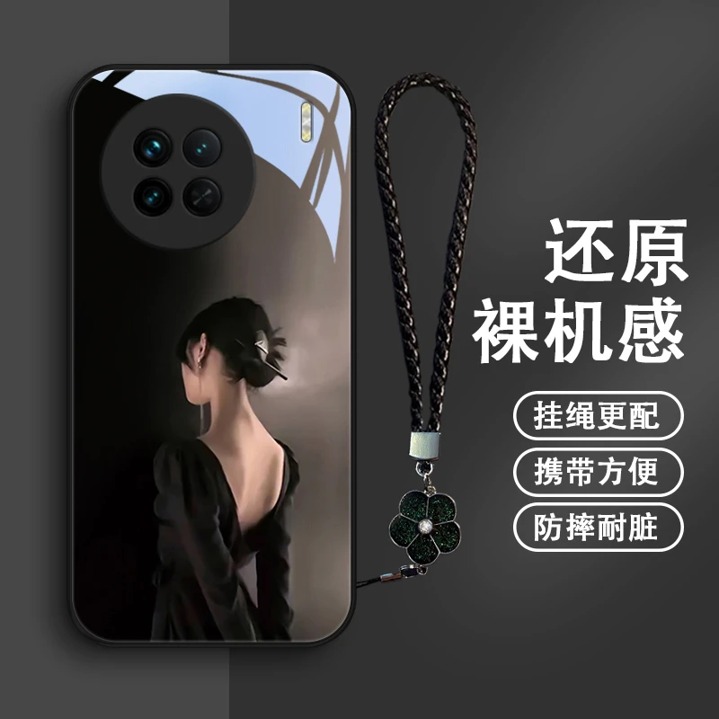 那个女孩适用vivox90手机壳vivox90S玻璃X90pro镜头全包网红防摔