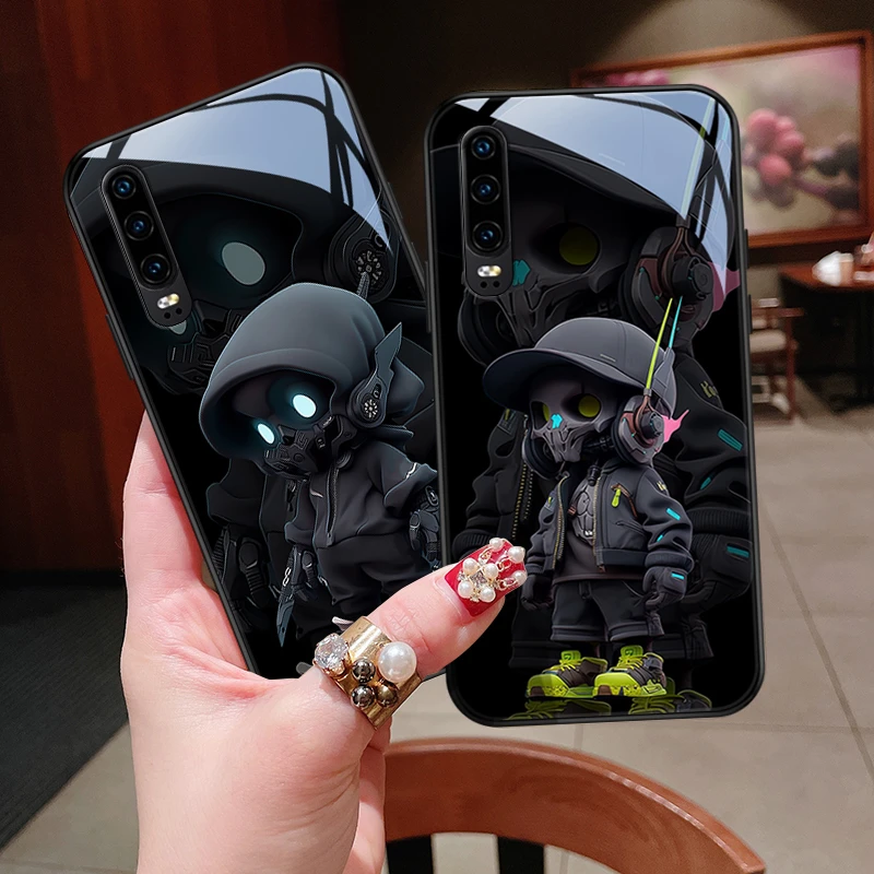 冷酷卡通适用华为p30pro手机壳p20创意新款p20动漫p20pro全包p10