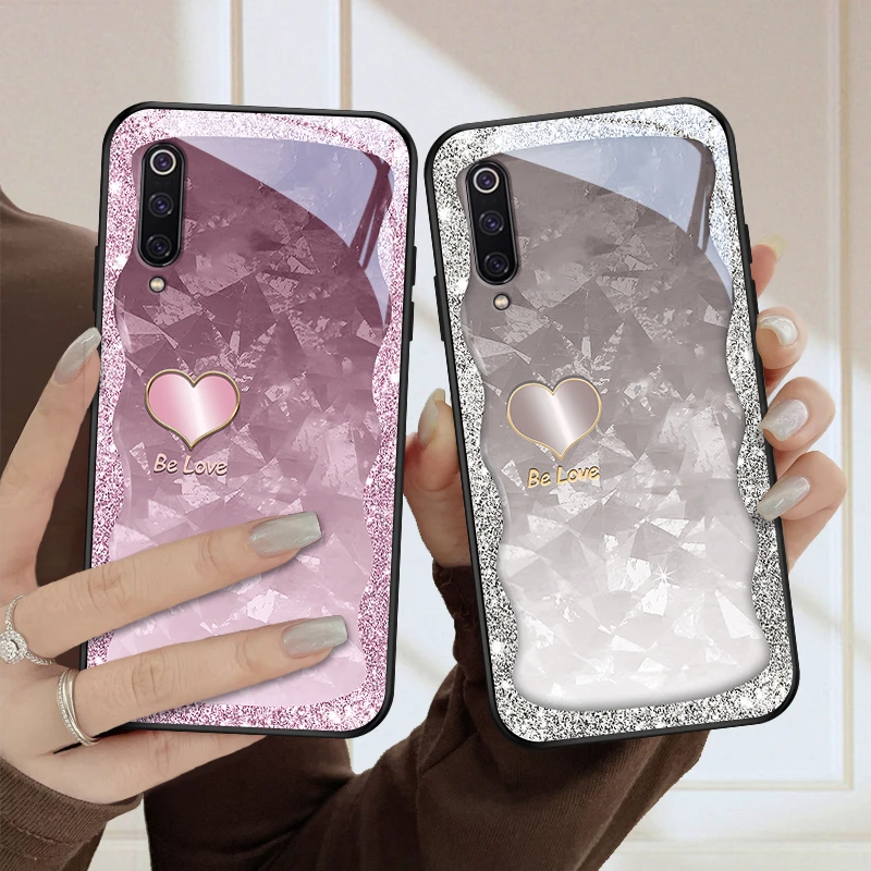 华丽爱心适用小米9手机壳小米9se玻璃壳9pro可爱cc9高级硅胶mi9女