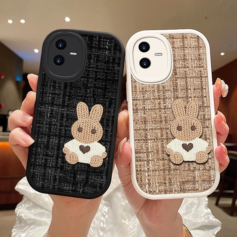 毛衣兔vivoT2手机壳t2x丝绒布新年VIVOT1硅胶全包t1x软壳可爱女款