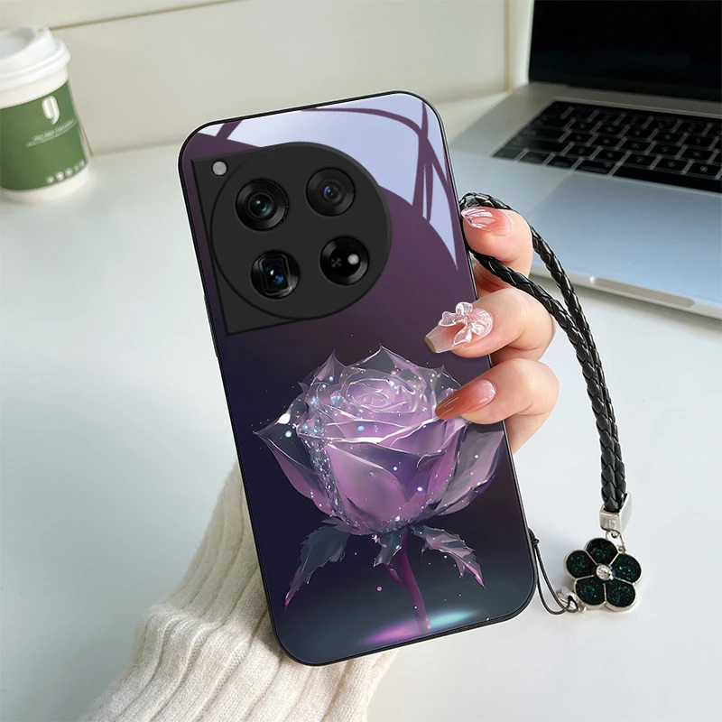 繁星玫瑰适用一加12手机壳限量版1加12保护套玻璃oneplus12新款挂