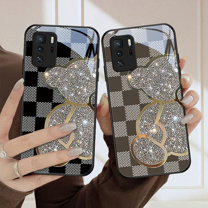 闪烁熊适用小米红米note10手机壳红米note10pro个性redmi女款玻璃