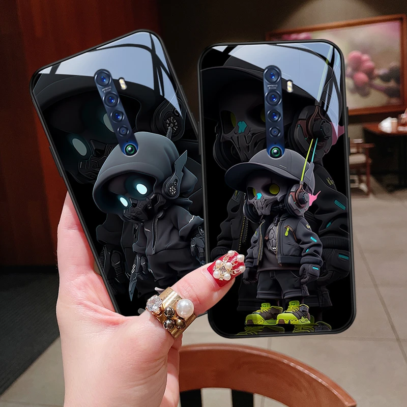 冷酷卡通适用opporeno2手机壳Reno2Z新款动漫ace2女款renoace玻璃