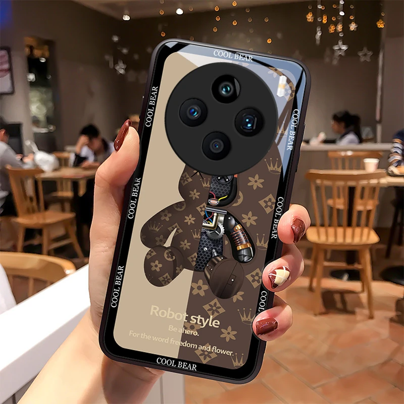 潮牌小熊适用VIVOX100S手机壳vivox100spro玻璃x100Ultra散热质感