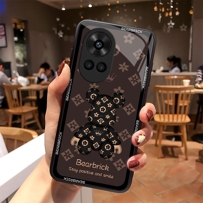 Fashon熊适用华为nova12手机壳nova12pro玻璃Nova12散热镜面女款