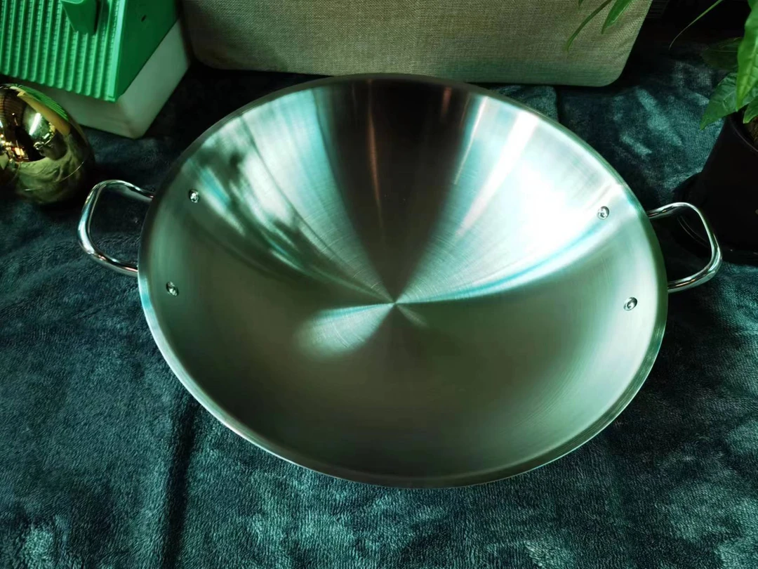 【天天粉丝专属】40cm外42双耳白板炒锅 送 钢盖