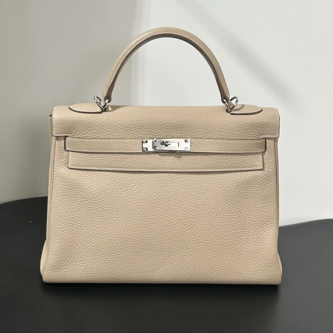 99新 Hermes/爱马仕 Kelly32 斑鸠灰银扣 Tc皮