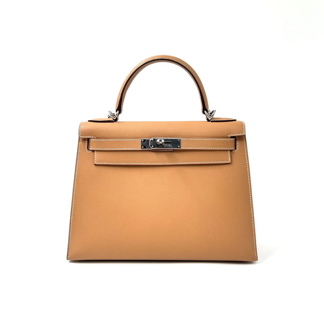 99新 Hermes/爱马仕 爱马仕 Kelly 28奶茶色 E皮银扣 框I