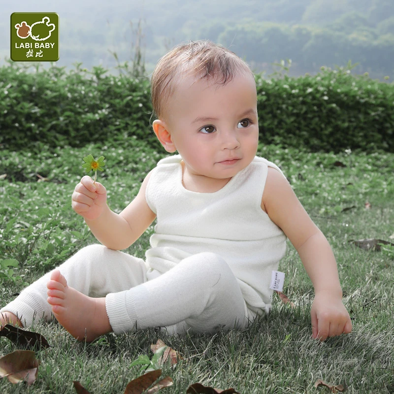 【专柜同款】拉比幼儿童美丽诺羊毛背心春秋季宝宝保暖打底上衣