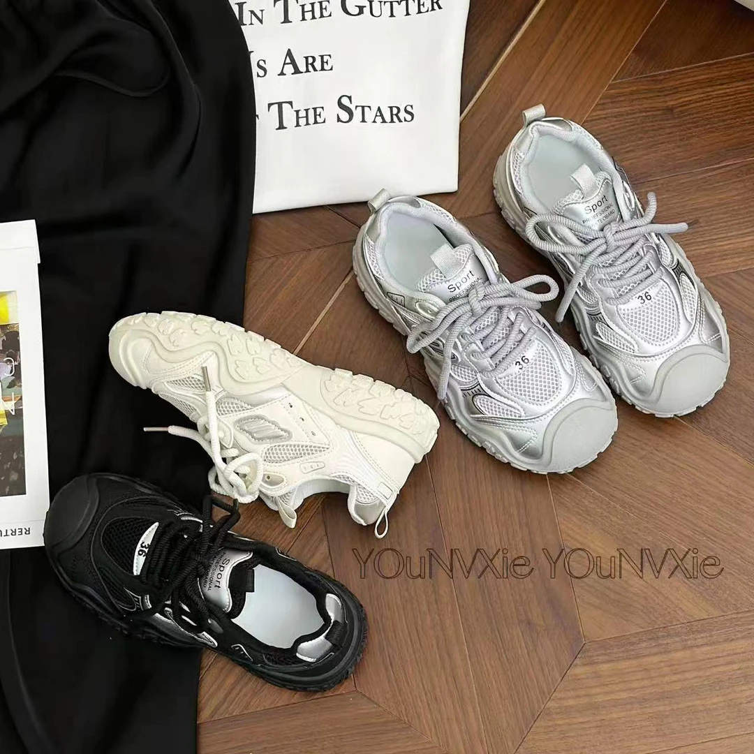 丑萌小众不撞款老爹鞋女鞋子2024新款夏季网面休闲户外登山运动鞋