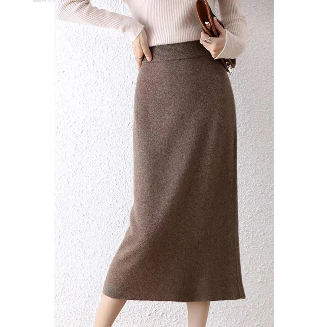 涵玖玥【安迪绒】不开叉松紧腰小A爆款显瘦垂感百搭半身裙