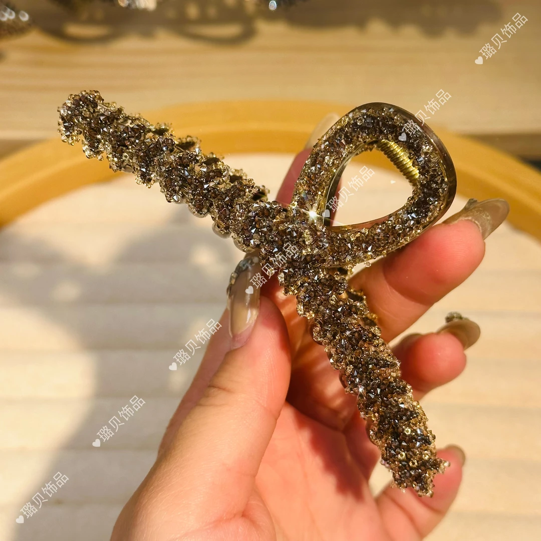 11cm茶咖色春夏新品麦穗抓夹气质网红轻奢0422时尚百搭法式简约