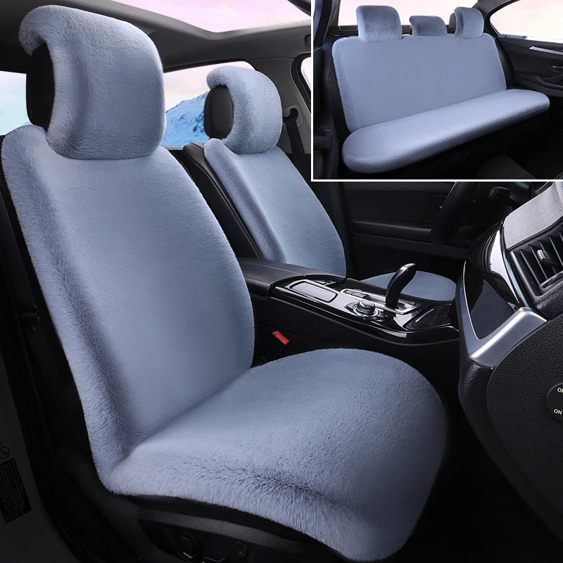 汽车坐垫冬季毛绒坐垫仿兔毛防滑加绒加厚保暖通用座垫好安装舒适
