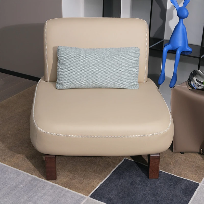 DAWOOD大屋实木奶油风素年休闲椅单人沙发躺椅简约H-XY316-1