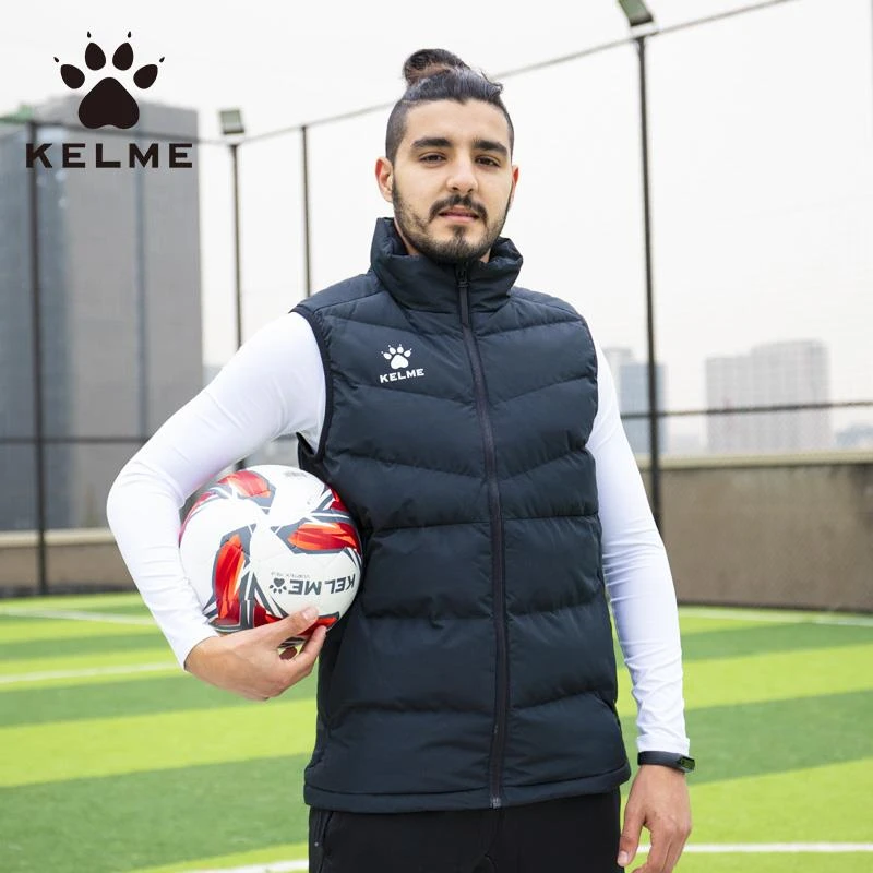 kelme卡尔美运动马甲短款棉衣训练无袖棉服背心坎肩秋冬保暖男款