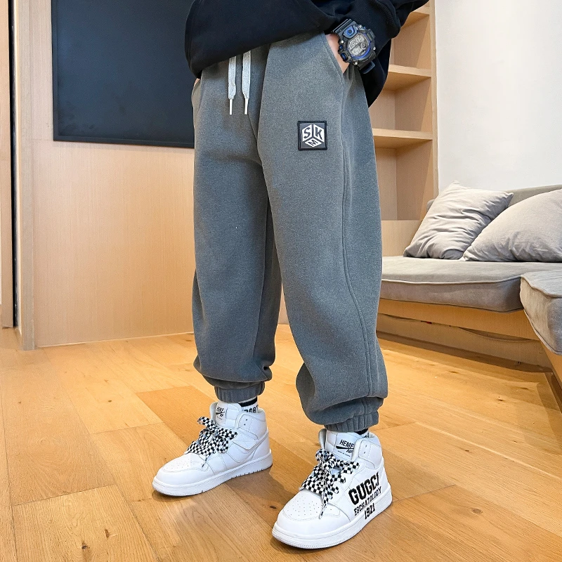 男童裤子春秋款2025新款儿童秋冬季运动裤男孩韩版加绒加厚裤子潮