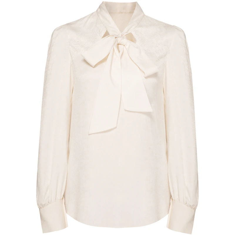 HPLY荷比俪冬季新款女浪漫飘带蕾丝镂空上衣HMC44610288