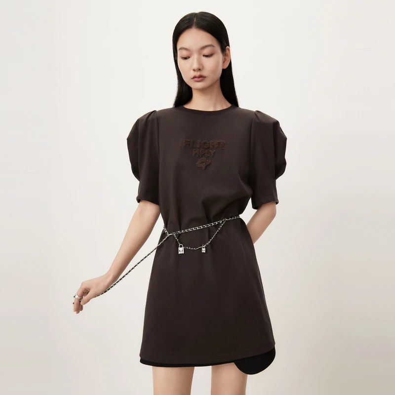 【商场同款】HPLY荷比俪秋季新款羊腿袖T恤连衣裙HYD33750290